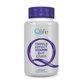 Qlife Tripple Effect Vitamin C D Çinko 60 Kapsül