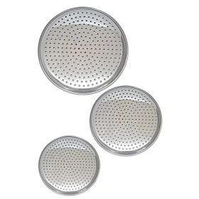 Qniay 20-22-24 cm Paslanmaz Çelik Pizza Pişirme Altlığı Lüx 3'lü Tepsi Seti