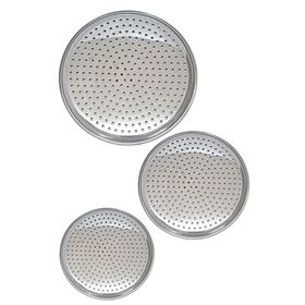 Qniay 20-22-24 cm Paslanmaz Çelik Pizza Pişirme Altlığı Lüx 3'lü Tepsi Seti