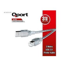 Qport 3 mt 2.0 Yazıcı Usb Kablo