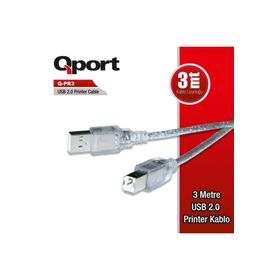 Qport 3 mt 2.0 Yazıcı Usb Kablo