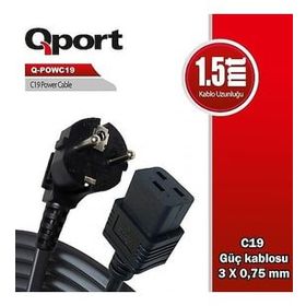 Qport C19 1.5 mt Power Güç Kablosu