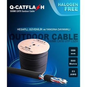 Qport Q-CATFLASH 23 AWG CAT6 500 mt LSZH Outdoor Kablo
