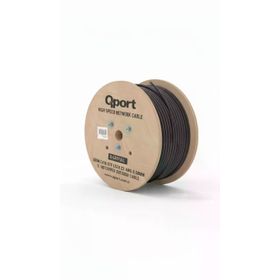 Qport Q-CATFULL Siyah 500 mt Cat6 Outdoor LSZH 23AWG 0.58 mm Bakır Kablo