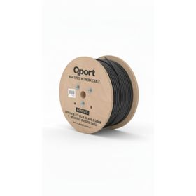 Qport Q-CATFULL Siyah 500 mt Cat6 Outdoor LSZH 23AWG 0.58 mm Bakır Kablo