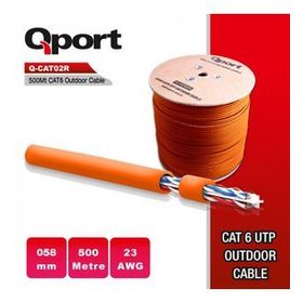 Qport Q-CATO2R 500 m UTP CAT6 23 AWG 0.58 mm Turuncu Network Kablo