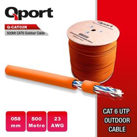 Qport Q-CATO2R 500 m UTP CAT6 23 AWG 0.58 mm Turuncu Network Kablo