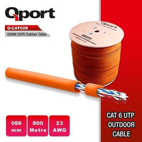 Qport Q-CATO2R 500 m UTP CAT6 23 AWG 0.58 mm Turuncu Network Kablo