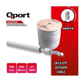Qport Q CATO2W 23 awg Cat6 500 m Utp Outdoor Kablo