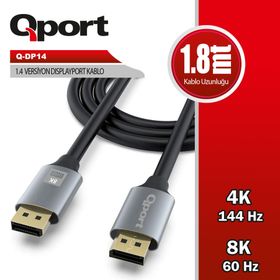 Qport Q-DP14 1.8 mt Diplayport Kablo