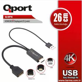 Qport Q-DPX HDMI to Displayport Çevirici