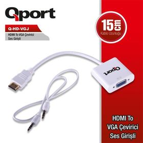 Qport Q-HD-VGJ HDMI to VGA Ses Girişli Çevirici