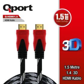 Qport Q hdmi 1.5 Hdmi 1.5 m Ver1.4 Altin Uçlu 3d Kablo
