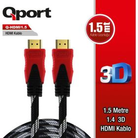 Qport Q-HDMI1.5 1.5 mt 1.4V Altın Uçlu HDMI Kablo