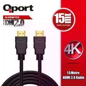 Qport Q-HDMI152 15 m 4K Altın Uçlu 2.0 HDMI Kablo