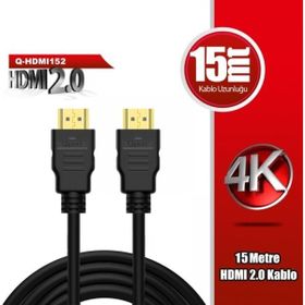 Qport Q-HDMI152 15 m 4K Altın Uçlu 2.0 HDMI Kablo