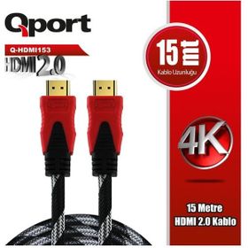 Qport Q-HDMI153 Altın Uçlu 15 mt 4K 2.0 HDMI Kablo