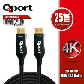 Qport Q-HDMI253 25 mt 2.0 V Altın Uçlu HDMI Kablo