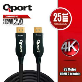 Qport Q-HDMI253 25 mt 2.0 V Altın Uçlu HDMI Kablo