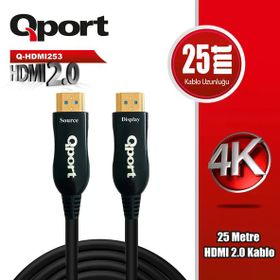 Qport Q-HDMI253 25 mt 2.0 V Altın Uçlu HDMI Kablo