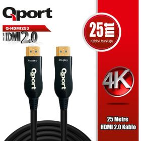 Qport Q-HDMI253 25 mt 2.0 Versiyon 4K 60 HZ Yönlü HDMI Kablo