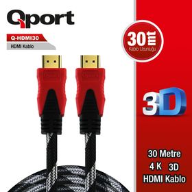 Qport Q-HDMI30 Altın Uçlu 30 mt 1.4V HDMI Kablo