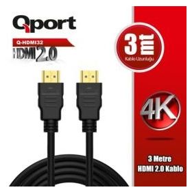Qport Q-HDMI32 3 mt 2.0 HDMI Kablo