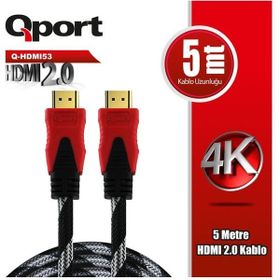 Qport Q-HDMI53 Altın Uçlu 5 mt 4K 2.0 HDMI Kablo