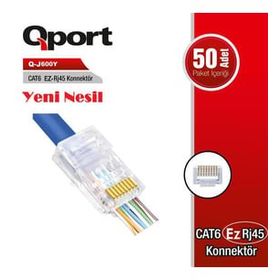 Qport Q-J600Y Cat6 50 Adet EZ-RJ45 Yeni Nesil Konnektör