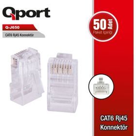 Qport Q-J650 50'li Paket CAT6 RJ-45 Konnektör