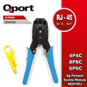 Qport Q-PEN5 RJ45/RJ11/RJ12 Kablo Sıyırıcı ve Kablo Sıkma Pensesi