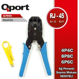 Qport Q-PEN5 RJ45/RJ11/RJ12 Kablo Sıyırıcı ve Kablo Sıkma Pensesi