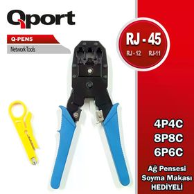 Qport Q-PEN5 RJ45/RJ11/RJ12 Kablo Sıyırıcı ve Kablo Sıkma Pensesi