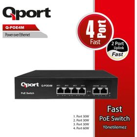 Qport Q-POE4M 4 Port 10/100 2 Port 10/100 Uplink PoE Switch