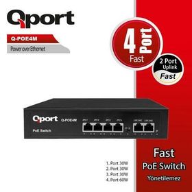 Qport Q-POE4M 4 Port 10/100 2 Port 10/100 Uplink PoE Switch