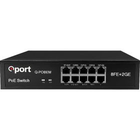 Qport Q-Poe8m 8 Port 10/100 + 2 Port 10/100/1000 Uplınk Poe Swıtch