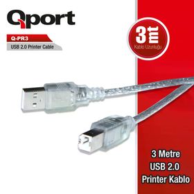 Qport Q-PR3 USB 2.0 3 mt Yazıcı Kablosu
