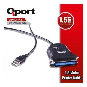Qport Q-PRLPT1.5 USB To LPT Paralel Port 1.5 mt Çevirici Kablo