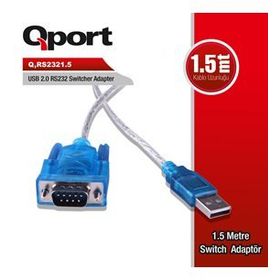 QPORT  1.5 Metre USB 2.0 to Rs232 Çevirici Kablo (Q-RS2321.5) Resim-1