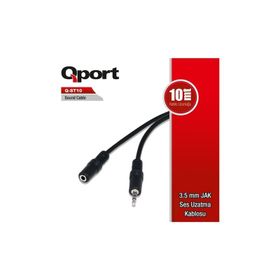 Qport Q St 10 3.5 mm Stereo Erkek 2 Rca 10 m Ses Uzatma Kablo