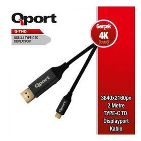 Qport Q TDH Type-c To Dp 60hz 4k 2 m Çevirici Kablo