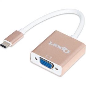 Qport Q-TV Type-C M TO VGA F 1920x1080P 60Hz Çevirici Adaptör