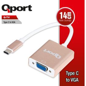 Qport Q-TV Type-C M TO VGA F 1920x1080P 60Hz Çevirici Adaptör