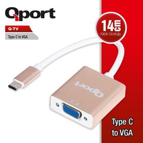 Qport Q-TV Type-C M TO VGA F 1920x1080P 60Hz Çevirici Adaptör