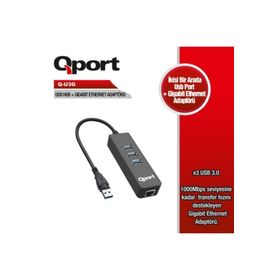 Qport Q-U3G Usb To USB3.0 Çoklayıcı + Ethernet