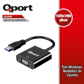 Qport Q-uvg 16 cm Usb-Vga Çevirici