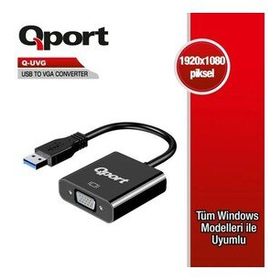 Qport Q-uvg 16 cm Usb-Vga Çevirici