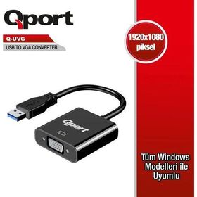 Qport Q-uvg 16 cm Usb-Vga Çevirici