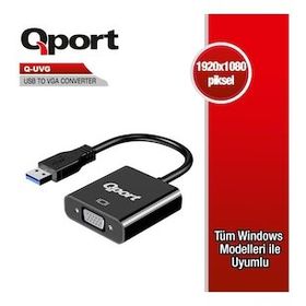 Qport Q-uvg 16 cm Usb-Vga Çevirici