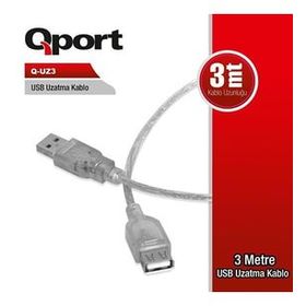 Qport Q-UZ3 3 m USB 2.0 Uzatma Kablosu